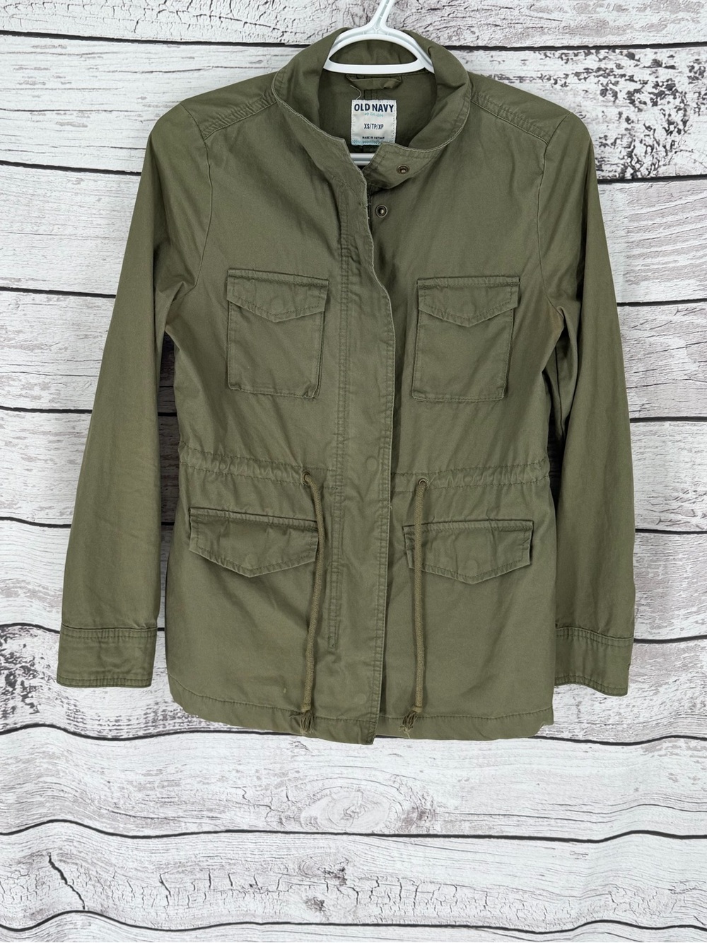 Old Navy Olive Green Drawstring Utility Jacket